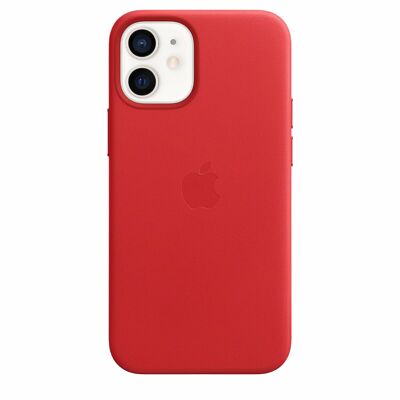 Offizielle Apple iPhone 12 mini Hülle Leder Magsafe Scarlet MHK73ZE/A