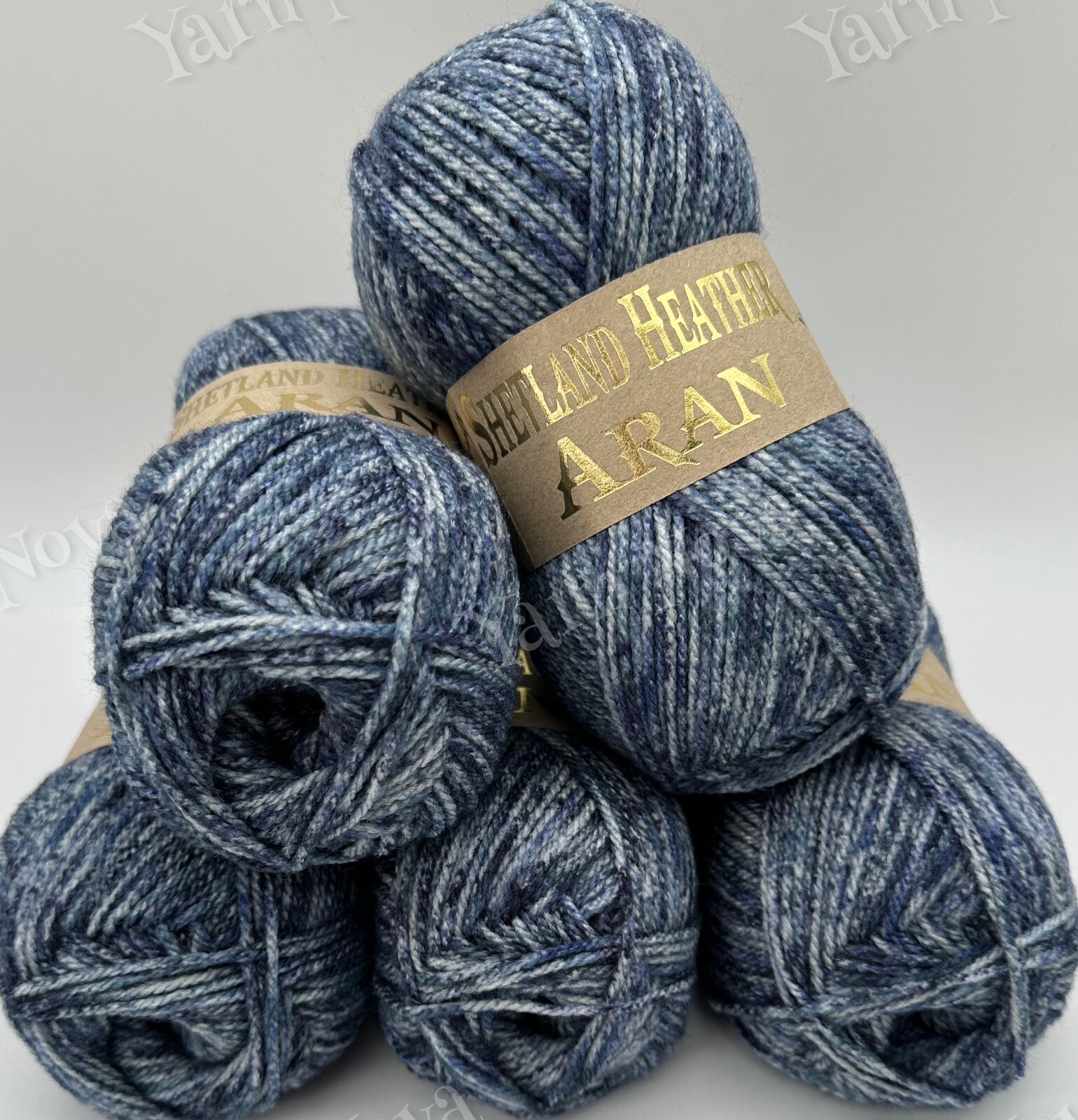 Woolcraft Shetland Heather Aran Knitting Crochet Yarn Wool - 5x100g Balls - Z010
