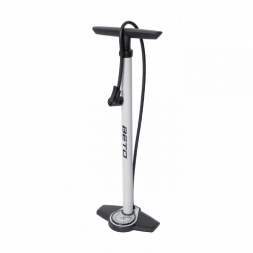 Bodenpumpe Aus Stahl Mit Integriertem Manometer, 660Mm, 11 Bar, Weiß Fahrräder