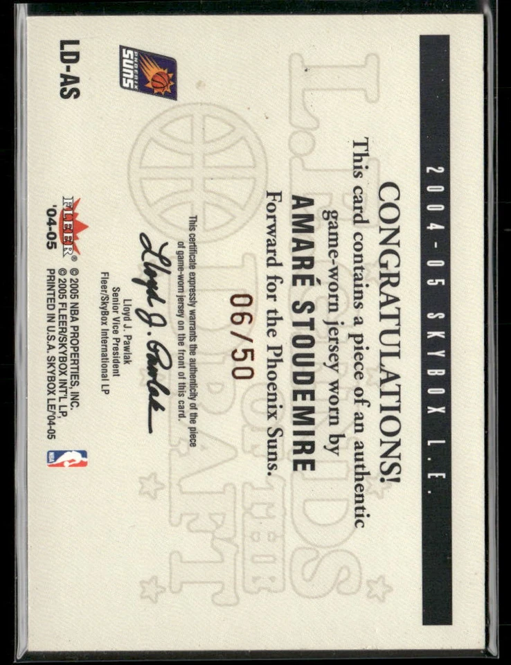 Бронзовые майки 2004-05 SkyBox Amare Stoudemire Legends of the Draft - Изображение 2 из 2