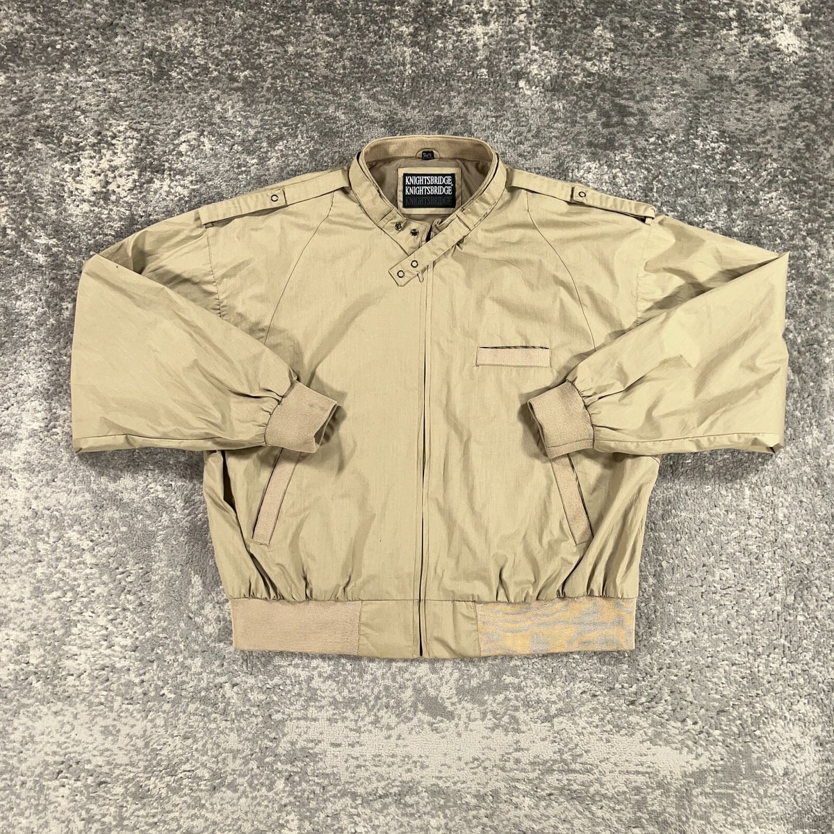 ベージュ　2ndタイプ　ジャケット 60s ビンテージ Vintage Knightsbridge Jacket Mens XL Beige Full Zip Cafe Racer