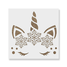 Snowflake Unicorn Stencil - Reusable Mylar Stencils for Painting