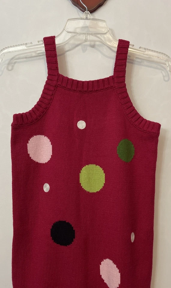 Gymboree Niñas Talla 10 Rosa Lunares Hasta la Rodilla Tejido Suéter Vestido! A6687 Foto 2 de 4