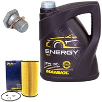 MotoröL Set 5W-30 5 Liter + ÖLfilter SH 440 P + Schraube FüR BMW 3Er 5Er 7Er E39