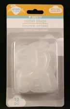 Angel Of Mine - Outlet Plug Covers - 12 Pieces - Clear Plastic - BPA Free