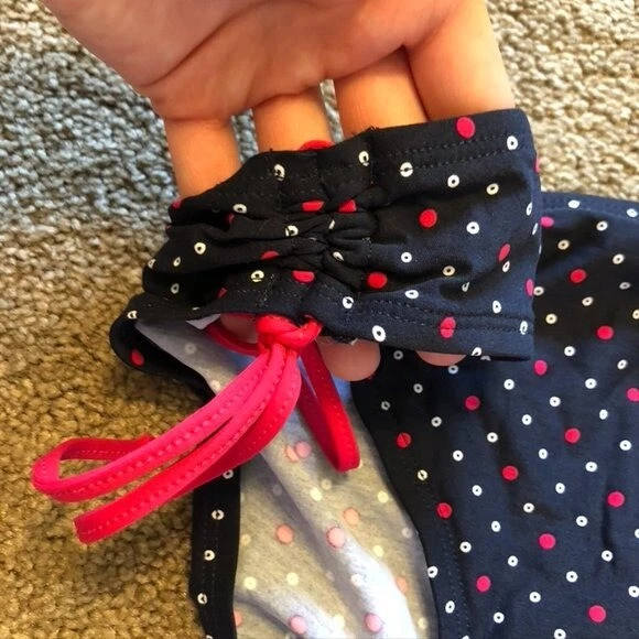 NUEVO NUEVO CON ETIQUETAS NAUTICA Azul Marino Blanco Rojo Lunares EE. UU. Pajarita Lateral Bikini FONDO 8 Foto 4 de 4