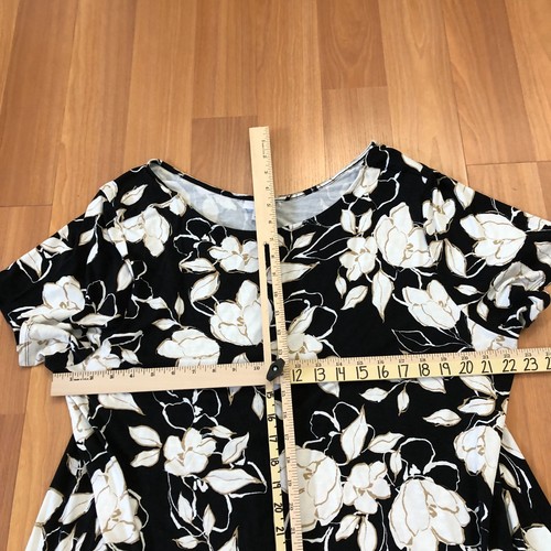 J. Jill Plus Size 2X Maxi Rayon Spandex Women's Full Length Floral Dress Black - Picture 4 of 19