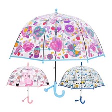 Kids Umbrella Windproof Funny Anti Pinch Round Tip Small Dome Umbrella