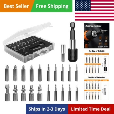 Damaged Screw Extractor Set, 22 PCS Easy Out Stripped Screw Extractor Kit, Al...
