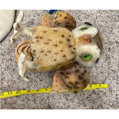 Vintage 1950s Steiff Mohair "Wittie" Owl Animal 8.5" Tall Glass Eyes Swivel Head - Picture 9 of 9