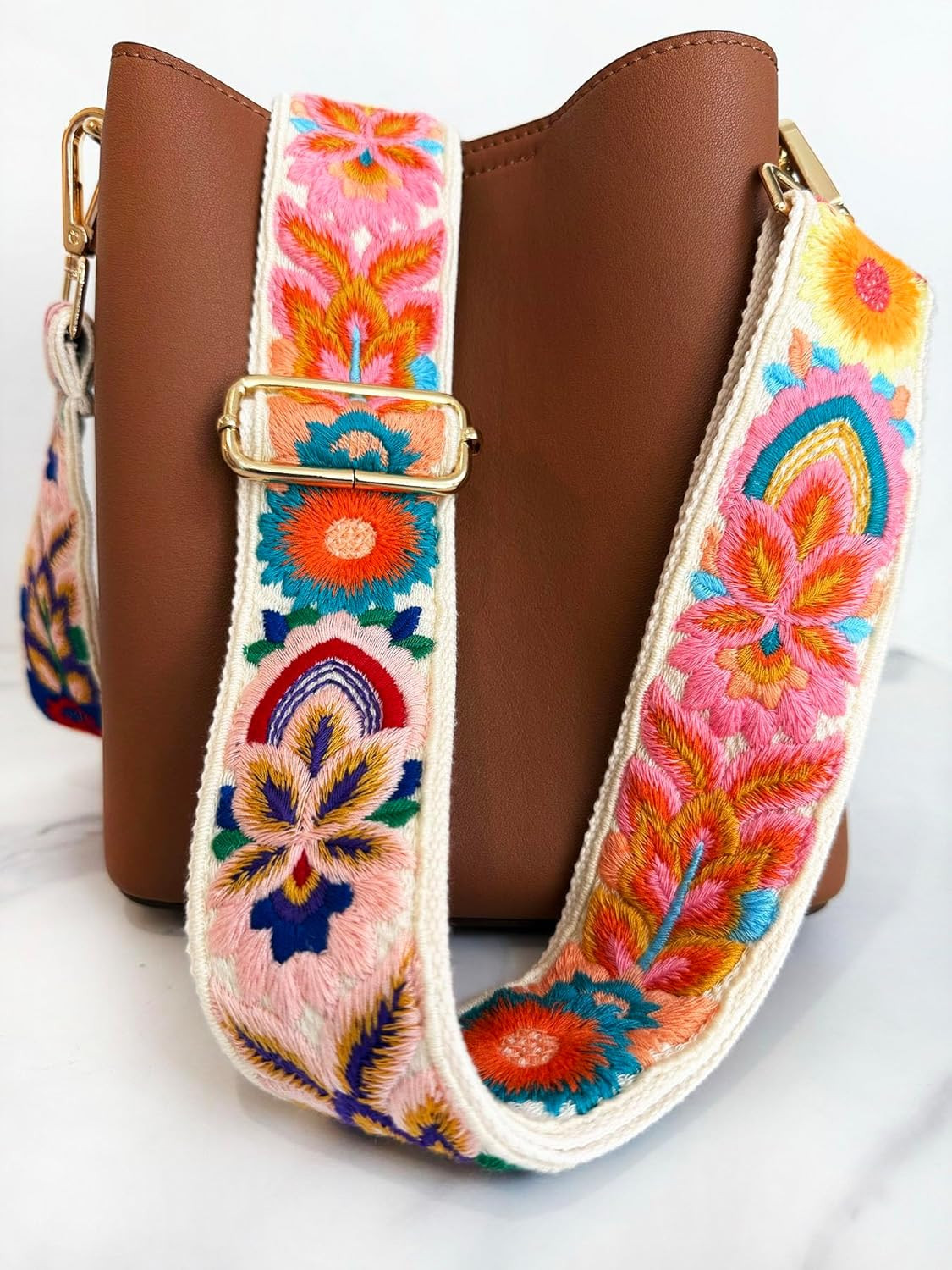 Embroidery Flower Purse Strap Replacement Crossbody for Handbags Women Guitar St thumbnail 2