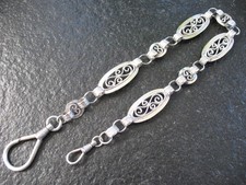 Taschenuhrkette Silber 800 Uhrkette Handarbeit lang und prächtig von ca. 1890