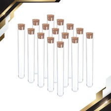 15Pack 30ml Plastic Test Tubes with Cork Stoppers 150x20mm Tubes