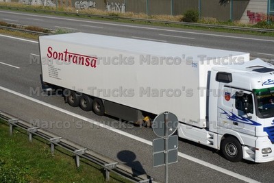 LKW Foto Mercedes-Benz Kühlsattelauflieger Spanien weiß Sontransa #k7yi