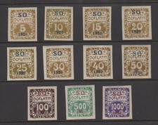 1920 Eastern Silesia / Czechoslovakia - Poland J1 -J11 M-NH Cat $21.50 ++