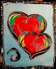 HEARTS LOVE   Abstract Modern Original Oil Painting  CANVAS BY KAZAV