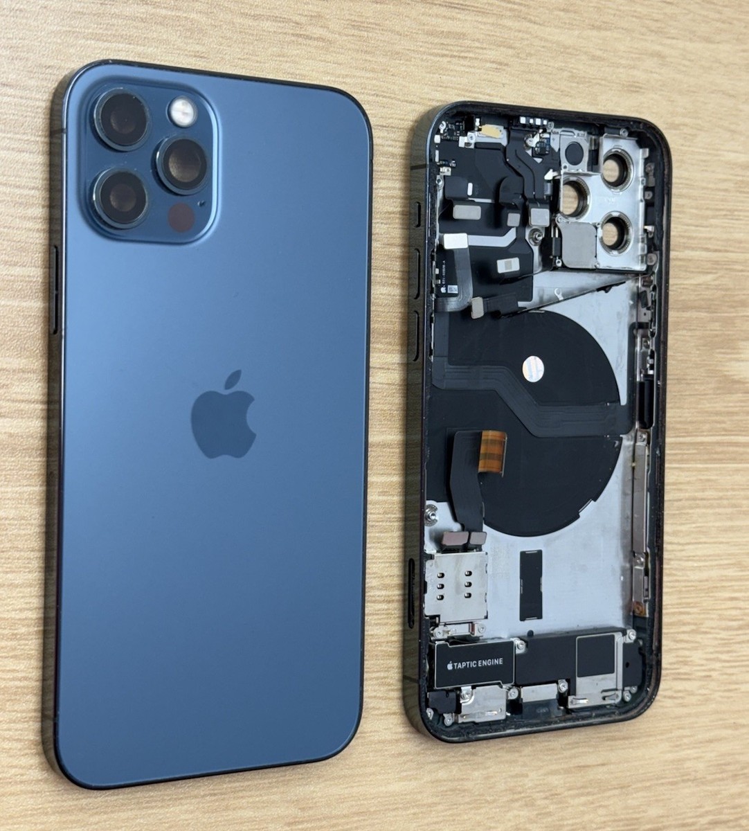 Apple iPhone 12 Pro パシフィックブルー 本体 + 純正ケース iPhone 12 Pro Pacific Blue Back Housing Replacement Original OEM