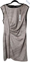T Tahari Sheath Dress Size 14 Women's Multicolor Ruched Sleeveless Lined