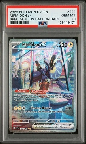 MIRAIDON EX 244/198 PSA 10 SCARLET & VIOLET BASE SIR POKEMON CARD ENGLISH