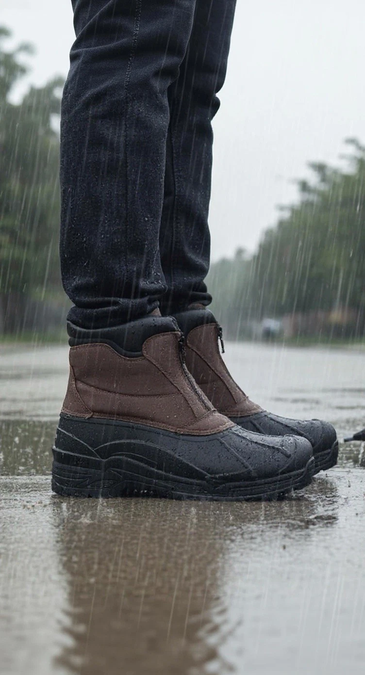 Totes Men's Cassel Waterproof Front Zip Winter Boots, Wide Width Size 9W
