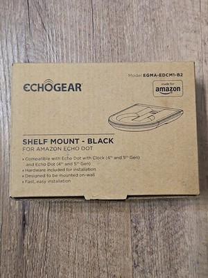 ECHOGEAR EGMA-EDCM1-B2 Shelf Wall Mount For Amazon Echo Dot 4th 5th Gen Black