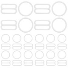 40Pcs Bra Strap Buckles Fasteners Replacement Durable Alloy White for Bras