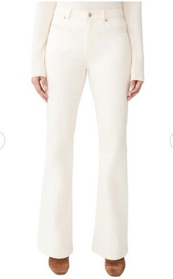 J.MCLAUGHLIN DOMINO Sz 14 women s flare off white denim Stretch Pocketed Pants
