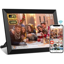 FRAMEO Digital Photo Frame, 10.1 Inch WIFI Digital Picture Frame HD Touch Screen