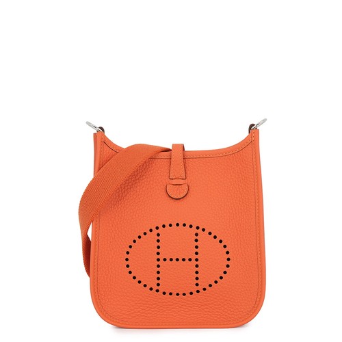 HERMES Evelyne Long Size TPM Taurillon Clemence Orange