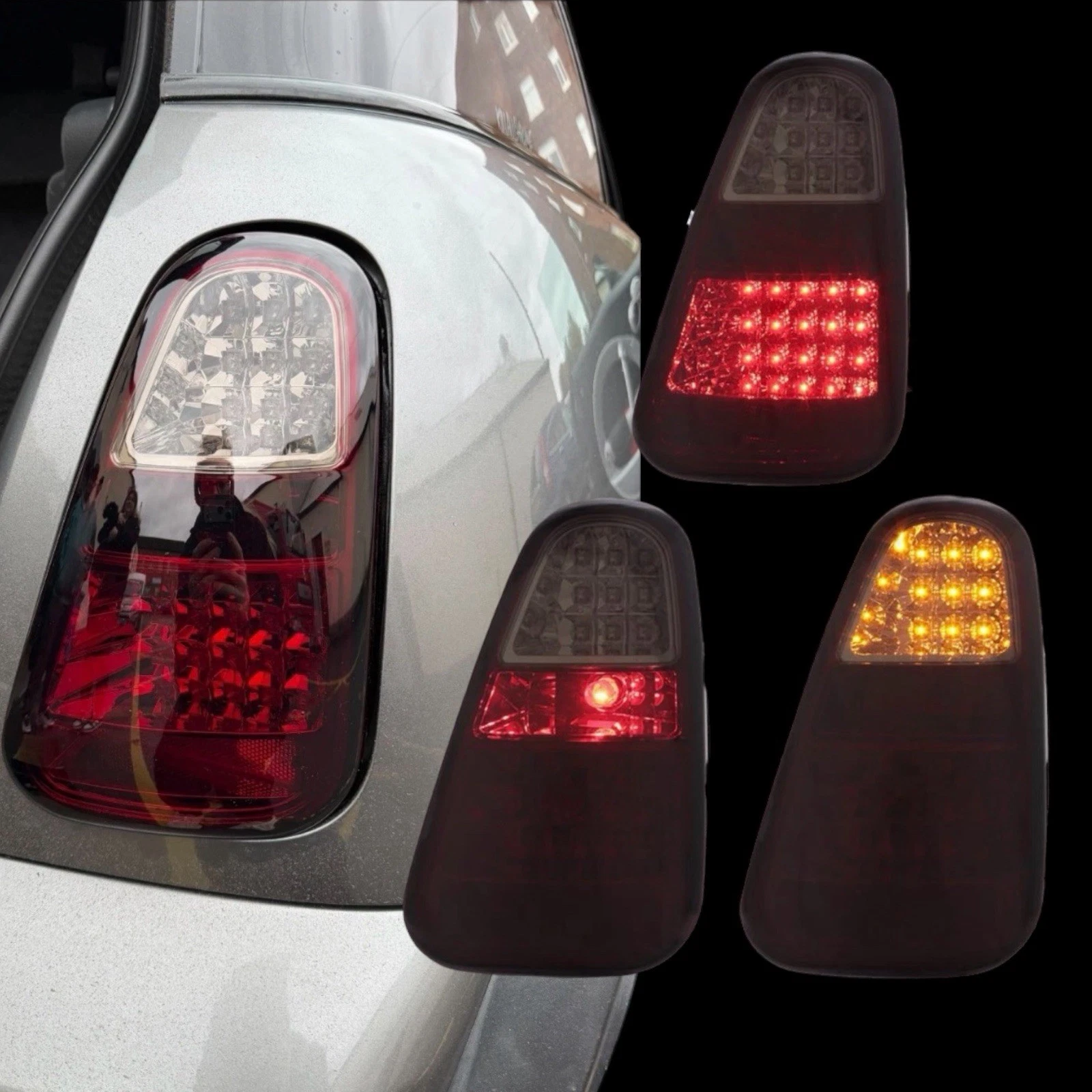 R53 Rear LED Light Red Smoked for MINI 2001 2004 Upgrade R50 Tail Lights Cooper