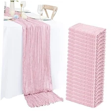 20 Pack Cheesecloth Table Runner 120 Inch 10FT 20 Pack 20 x 120 inch Light Pink