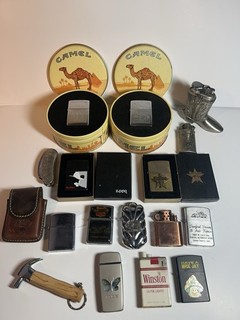 Zippo & Lighter Lot Including Marlboro Brass Zippo & Camel Collections