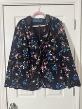 Lane Bryant Black Multi Floral Velvet Blazer Women's 28W The Bryant Blazer NWT