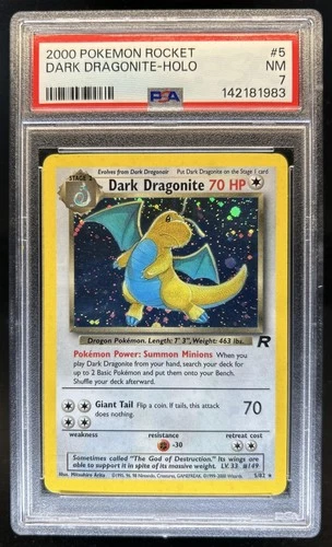 2000 Pokemon Team Rocket Dark Dragonite Holo #5/82 PSA 7