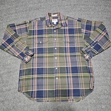 Vintage Eddie Bauer Elkhorn Canvas Plaid Flannel Shirt XL