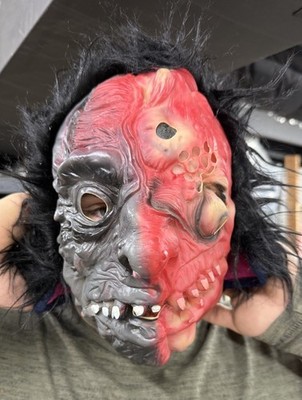 RARE VINTAGE TOPSTONE FULL HEAD With Hair HALLOWEEN MASK Zombie MONSTER/GHOUL