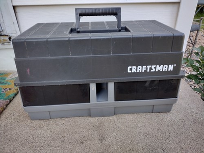 #ad #ad Vintage Craftsman Gray Plastic Portable Tool Box Tote Organizer $79.20