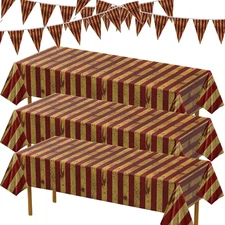 6 Pcs Creepy Carnival Decorations Sets 3 Halloween Bloody Circus Backdrop and 3