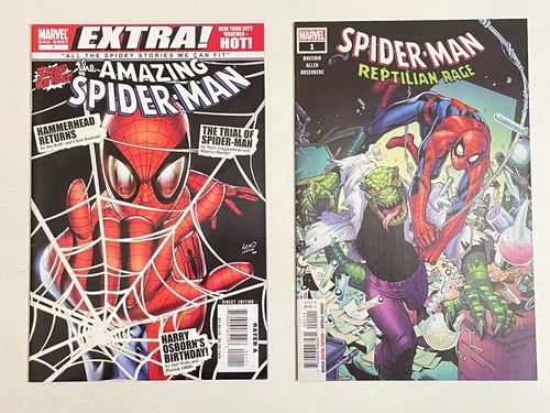 Marvel SPIDER-MAN 2 BOOK ONE SHOT LOT EXTRA # 1 REPTILIAN RAGE # 1 VF/NM 2008-19
