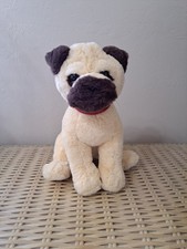 FAO Schwarz Sitting Pug Dog Plush Red Collar Ages 3 