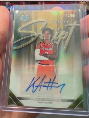 2025-26 Bowman Basketball- Kiyan Anthony Future Script Gold Auto 12/50 Syracuse