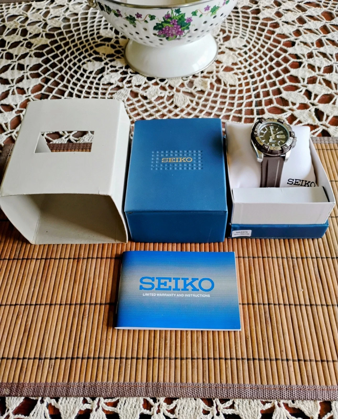 Seiko SKZ275K1 Men's Dive Automatic Watch Brown Dial 200m 44mm Pros