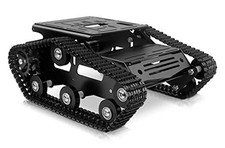 Smart Robot Car Chassis Kit Aluminum Alloy Big Tank Chassis Black - DC Motor