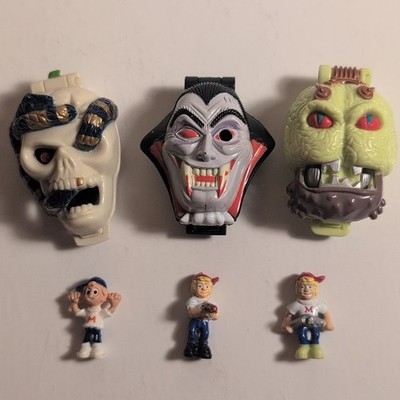 Lot of Mighty Max Shrunken Mini Heads  Bluebird Toys VAMPYRE Wraptile BRAIN FACE