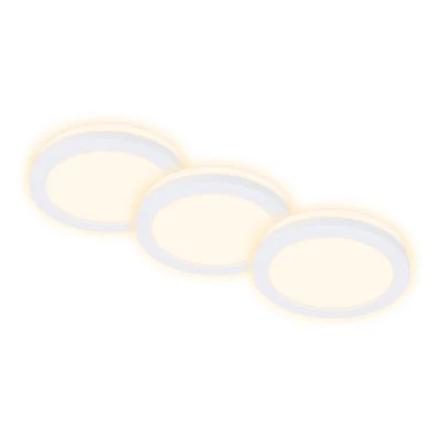 3 x Briloner LED Einbauleuchten Weiß rund Ø8,6cm IP44 3W Backlight Warm 3000K - Bild 1 von 4