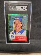 2022 Topps Chrome Platinum Anniversary #410 Carlton Fisk Toile White/Green...