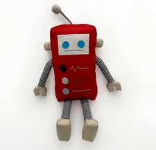 Kauzbots Karson Peluche Robot Rosso con Cuore Cuscino Giocattolo di Peluche 19"