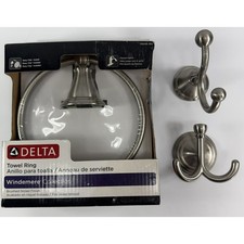 Delta Windemere Collection Towel Ring Brushed Nickel Finish 79646-BN Sealed