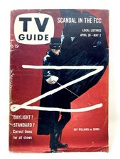 RARE Vintage TV Guide April 26, 1958 Issue #265 - ZORRO - Guy Williams Cover!