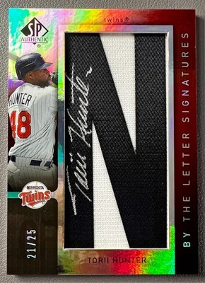 Torii Hunter 2007 Upper Deck SP Authentic Baseball Patch Auto #BL-50 Twins /25